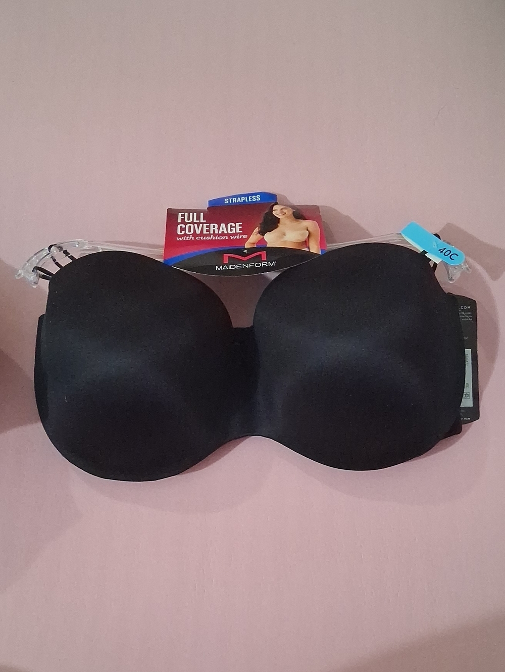 Maidenform 40C Strapless Full Coverage Bra in Black